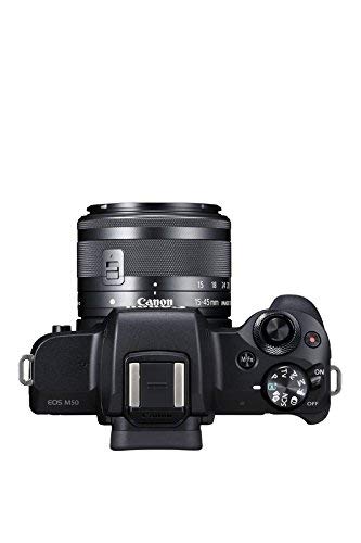 Canon EOS M50 Compact System Camera and EF-M 15-45 mm f/3.5-6.3 IS STM Lens - Black (Renewed)