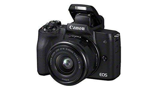 Canon EOS M50 Compact System Camera and EF-M 15-45 mm f/3.5-6.3 IS STM Lens - Black (Renewed)