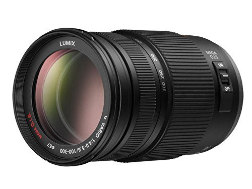 Panasonic LUMIX G Vario Lens, 100-300mm, F4.0-5.6 ASPH, Mirrorless Micro Four Thirds, MEGA Optical I.S, H-FS100300 (USA BLACK) (Renewed)