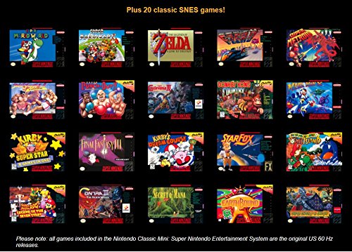 Nintendo Classic Mini Console: Super Nintendo Entertainment System (SNES) – Pre-Installed with 21 Classic Games (Renewed)