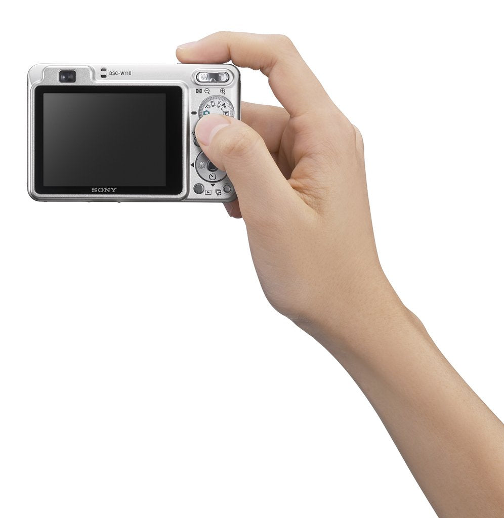 Sony CyberShot W110 Digital Camera - Silver 7.2 Megapixel 4x Optical Zoom 2.5-Inch LCD Silver (Renewed)