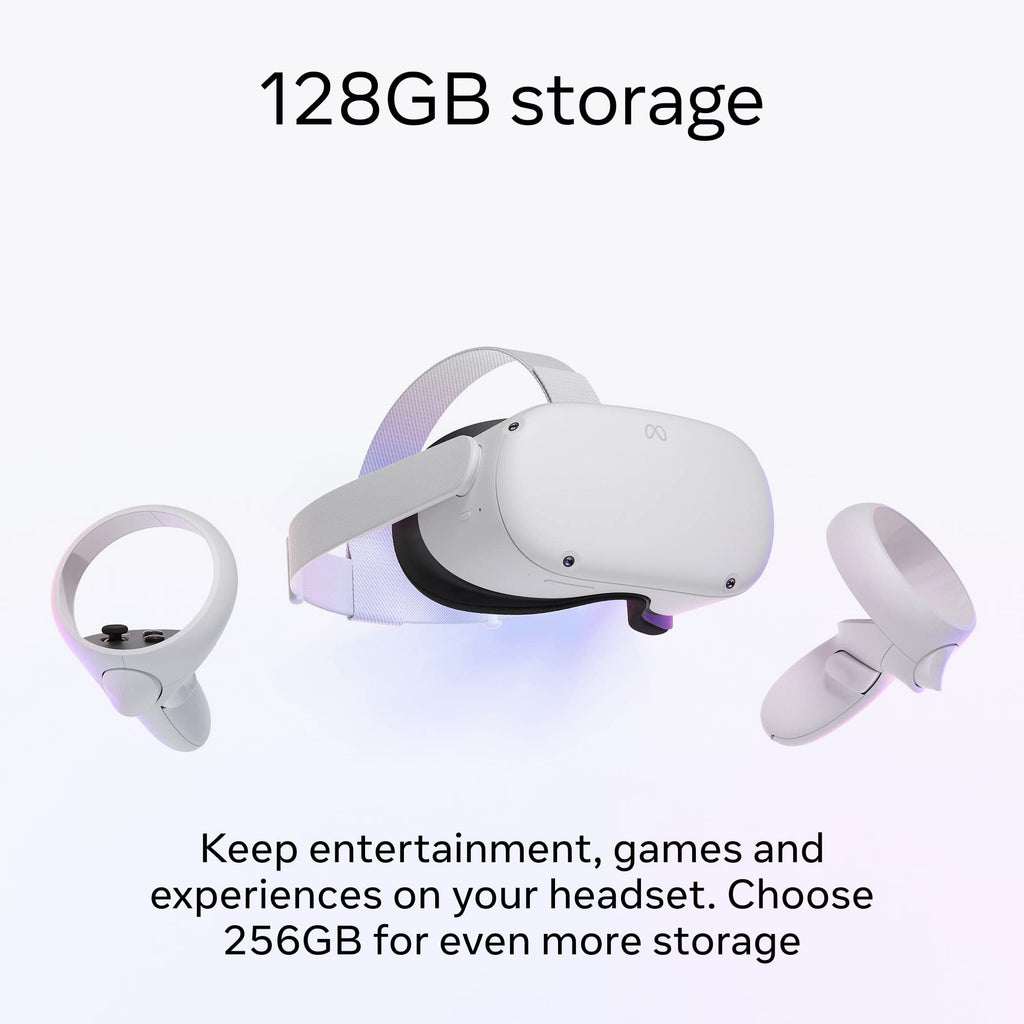 Meta Quest 2 — Advanced All-In-One Virtual Reality Headset — 128 GB (Renewed) White