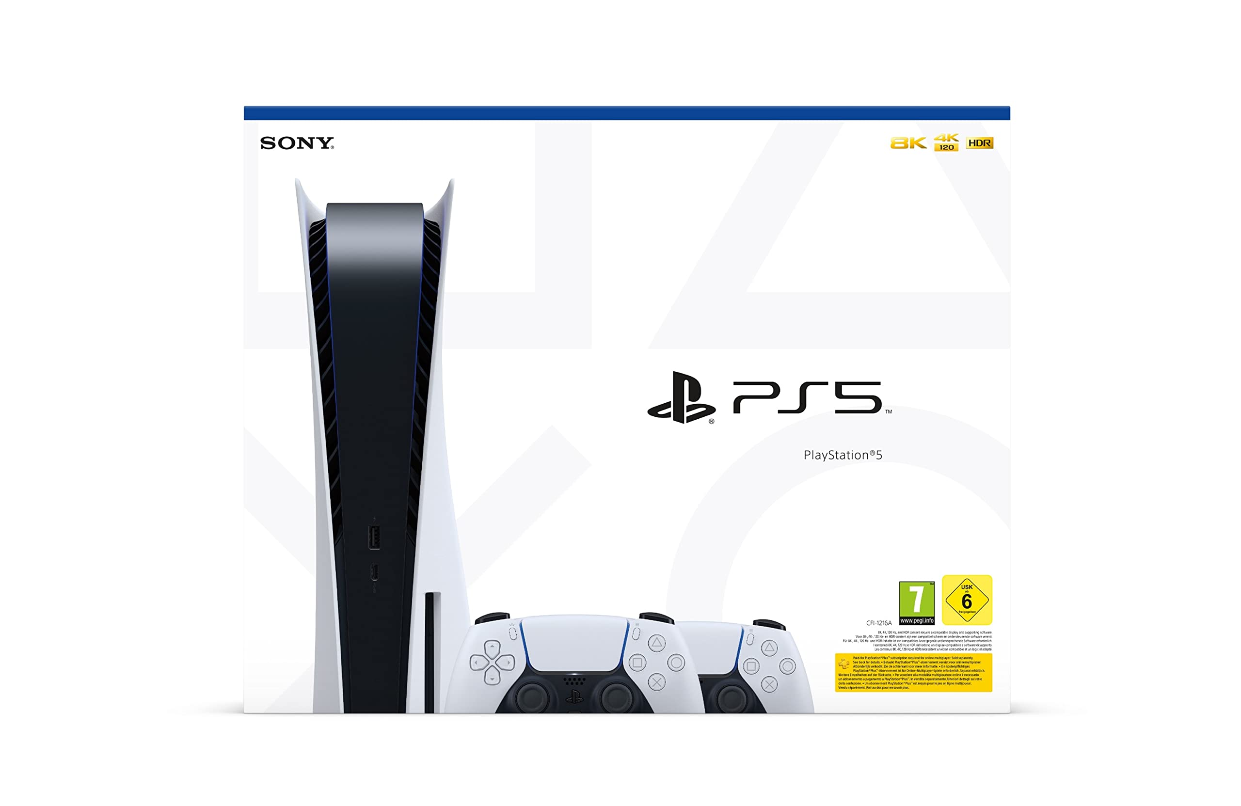 Sony PlayStation 5 Standard Disc Edition Console + Extra Controller (Renewed)