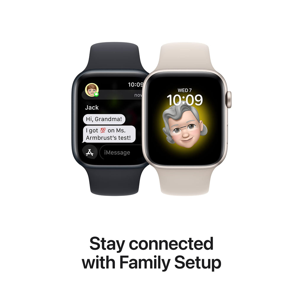 Apple Watch SE (2nd Gen) (GPS, 40mm) - Starlight Aluminium Case with Starlight Sport Band, Regular (Renewed)