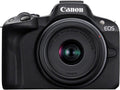 EOS R50 Black + RF-S 18-45mm F4.5-6.3 IS STM Lens Mirrorless camera for on-the-go content creators, shooting stills (Renewed)
