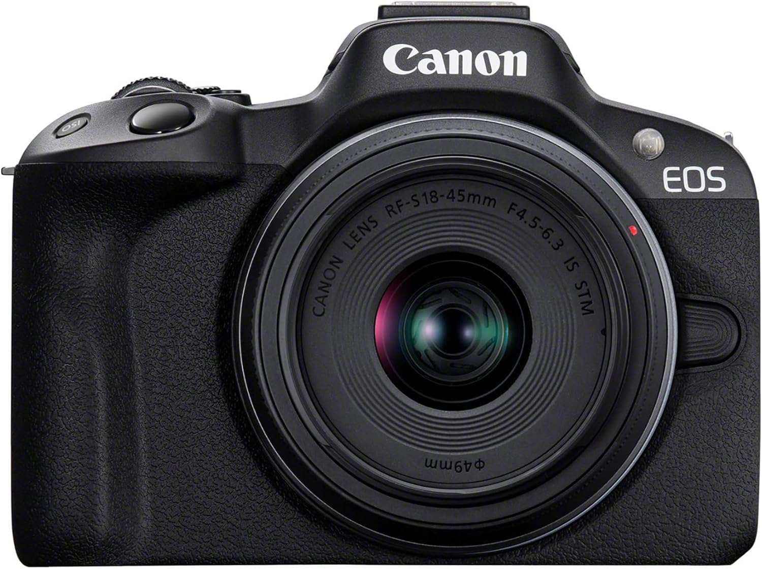 EOS R50 Black + RF-S 18-45mm F4.5-6.3 IS STM Lens Mirrorless camera for on-the-go content creators, shooting stills (Renewed)