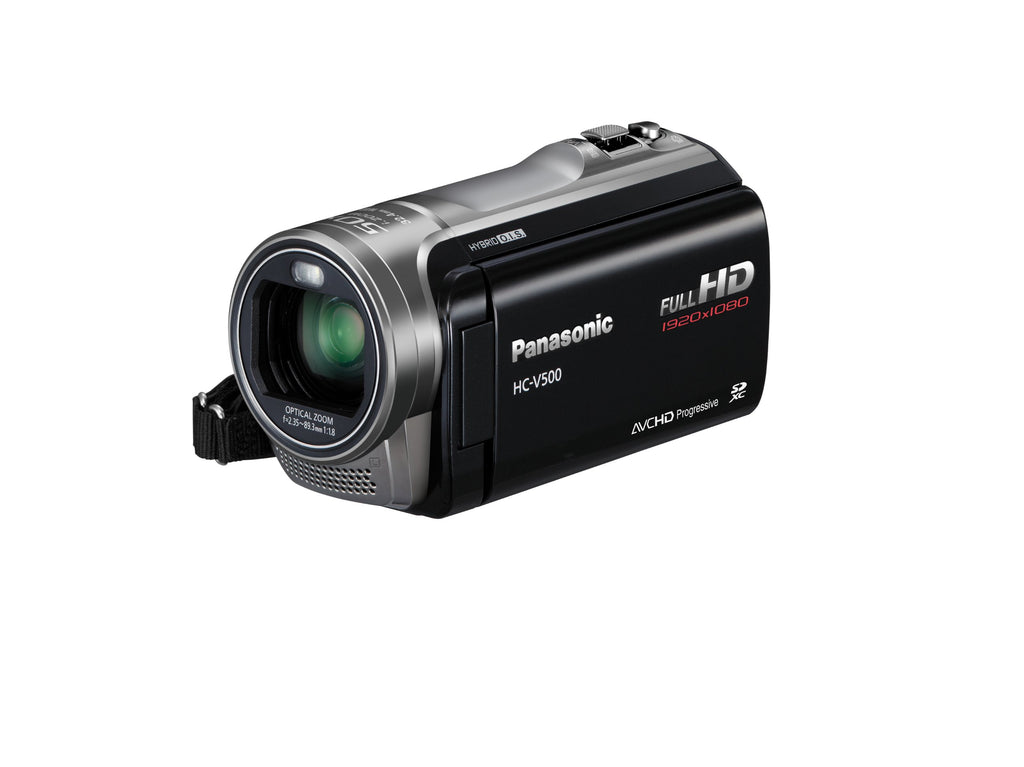 Panasonic HC-V500 Camcorder Full HD 1080/50P/50I Long telefoto and 50X intelligent Zoom Hybrid O.I.S. Optical image stabiliser -3.0-Inch LCD Black (Renewed)
