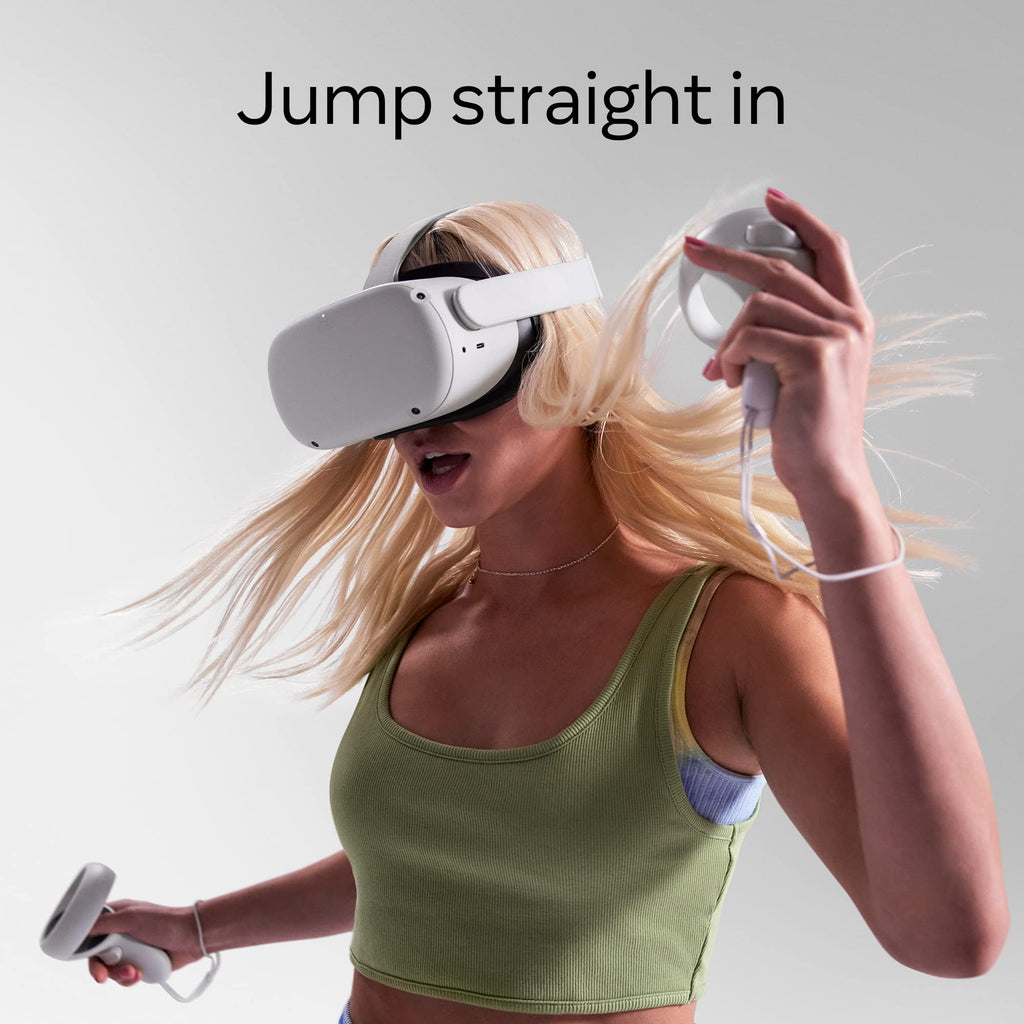 Meta Quest 2 — Advanced All-In-One Virtual Reality Headset — 128 GB (Renewed) White
