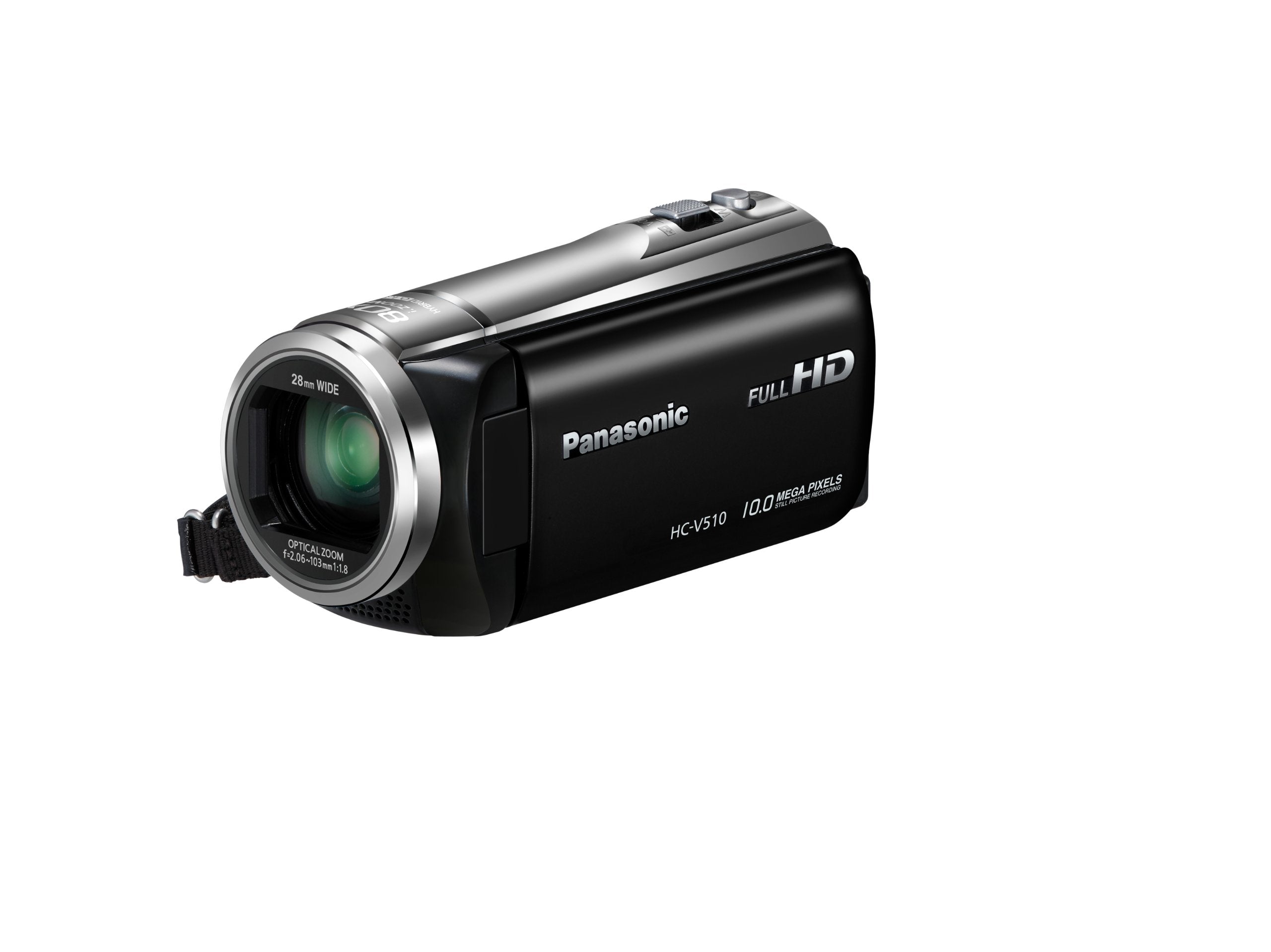 Panasonic HC-V510 Camcorder 1080p Video Capture 5x Optical Zoom 80x Intelligent Zoom 7.5-Inch Screen Black (Renewed)