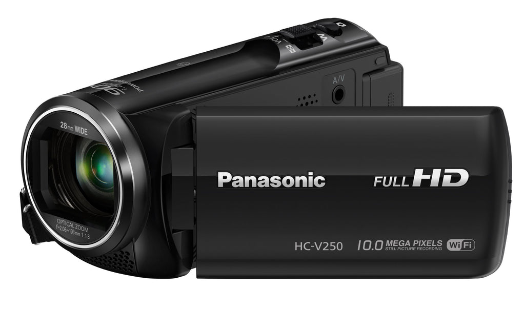 Panasonic HC-V250EB-K Full HD Camcorder - Black (90x Intelligent Zoom, Power OIS, Wi-Fi, NFC) (New for 2014) (Renewed)
