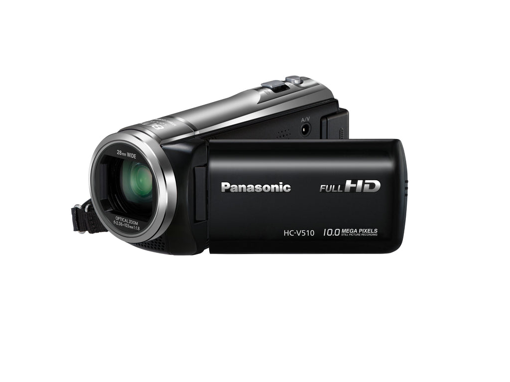 Panasonic HC-V510 Camcorder 1080p Video Capture 5x Optical Zoom 80x Intelligent Zoom 7.5-Inch Screen Black (Renewed)