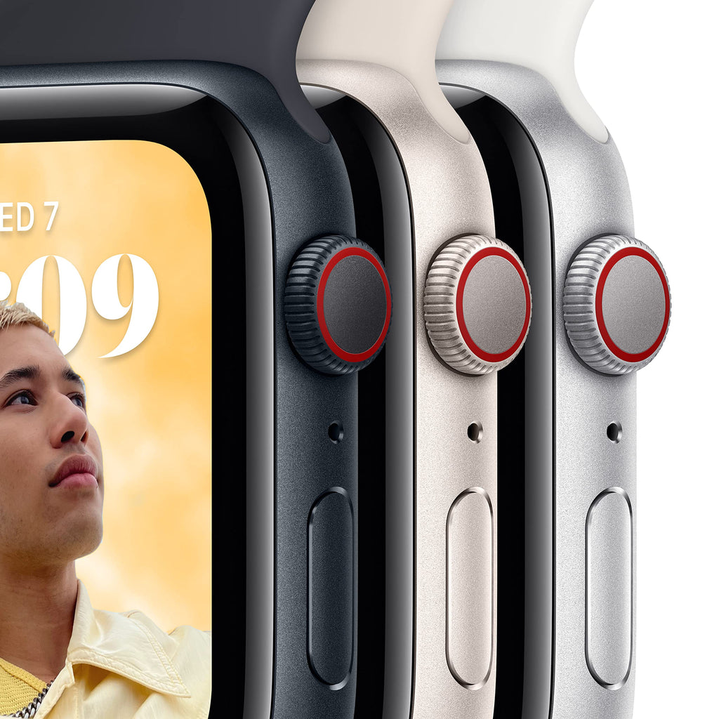 Apple Watch SE (2nd Gen) (GPS, 40mm) - Starlight Aluminium Case with Starlight Sport Band, Regular (Renewed)